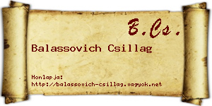 Balassovich Csillag névjegykártya